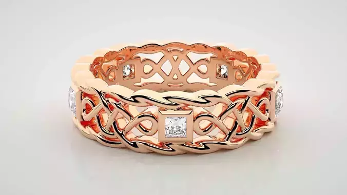 Eternity Band Diamond Ring 3dm stl render detail