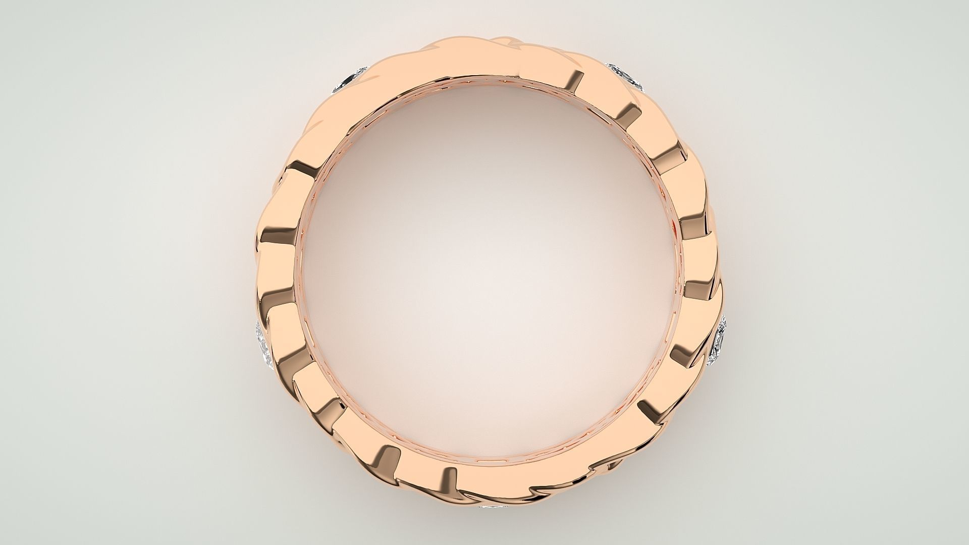 Eternity Band Diamond Ring 3dm stl render detail 3D print model_1