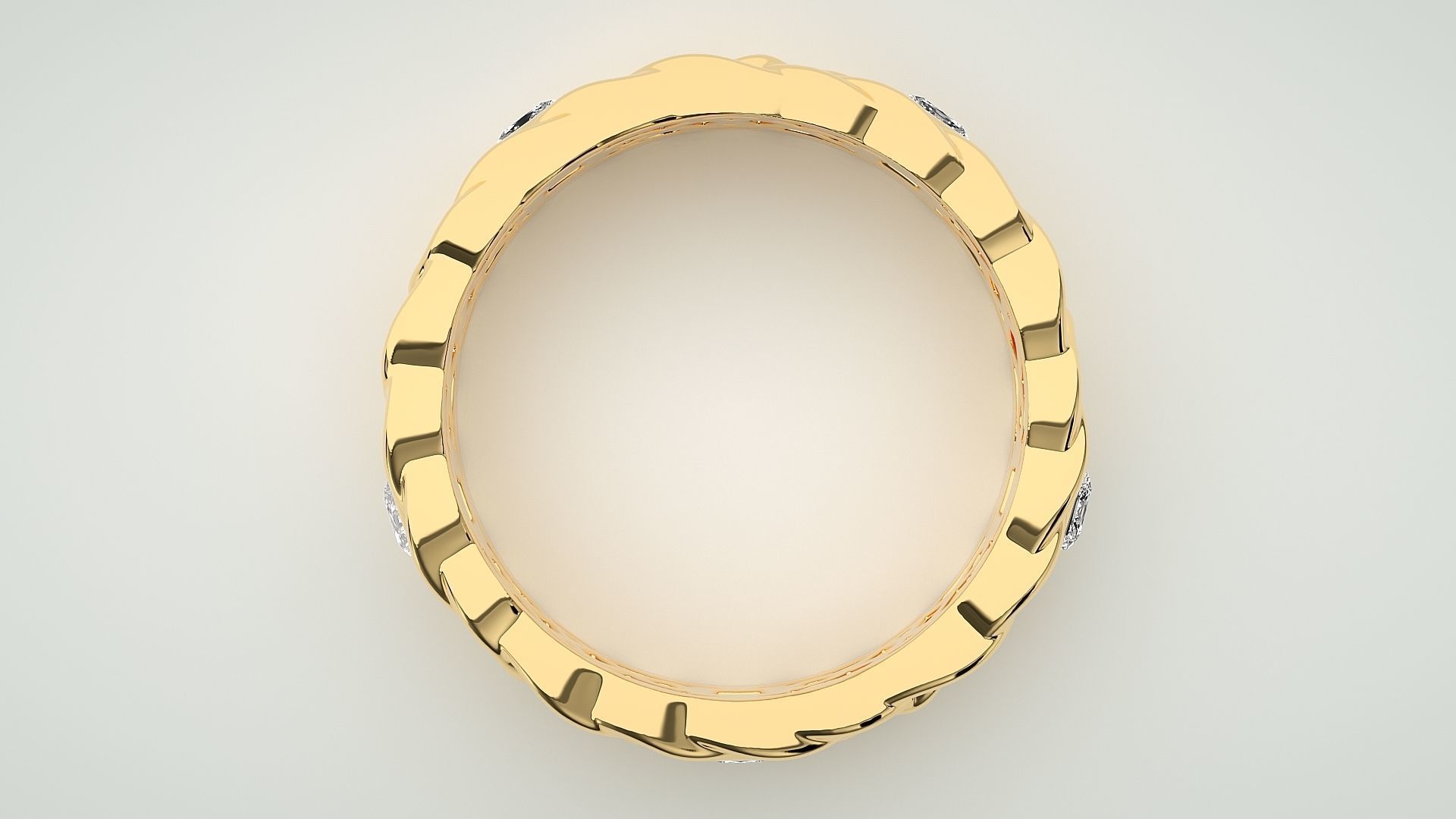 Eternity Band Diamond Ring 3dm stl render detail 3D print model_8