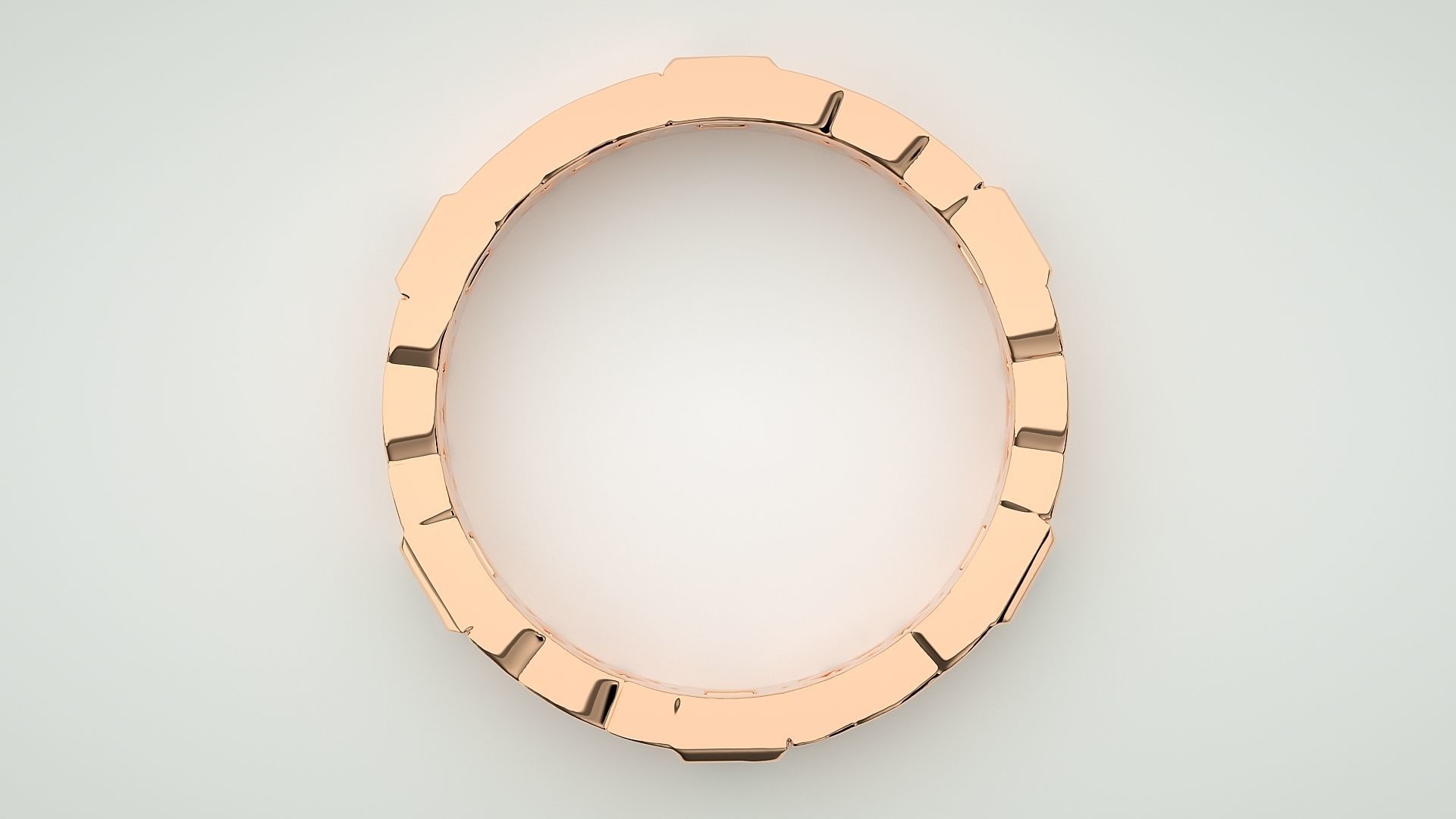 Princess Diamond Eternity Band Ring 3dm stl render detail 3D print model_1