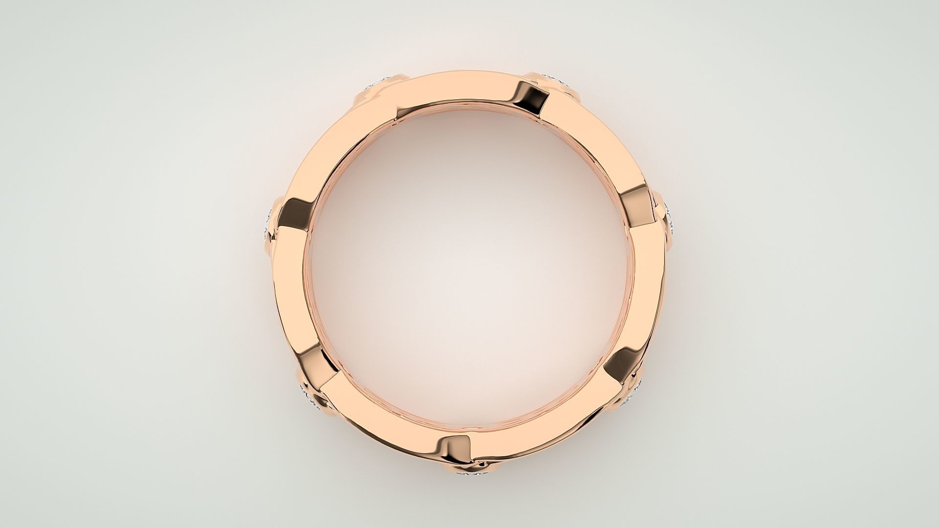 Eternity Band Diamond Ring 3dm stl render detail 3D print model_1