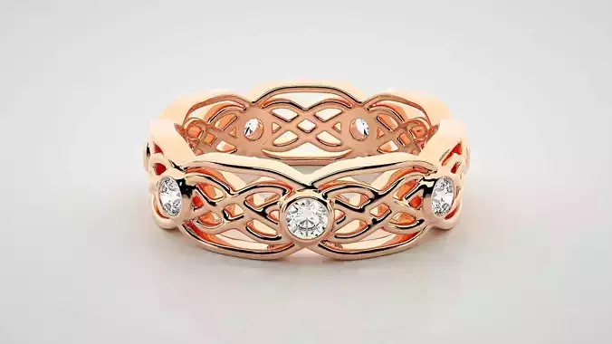 Eternity Band Diamond Ring 3dm stl render detail