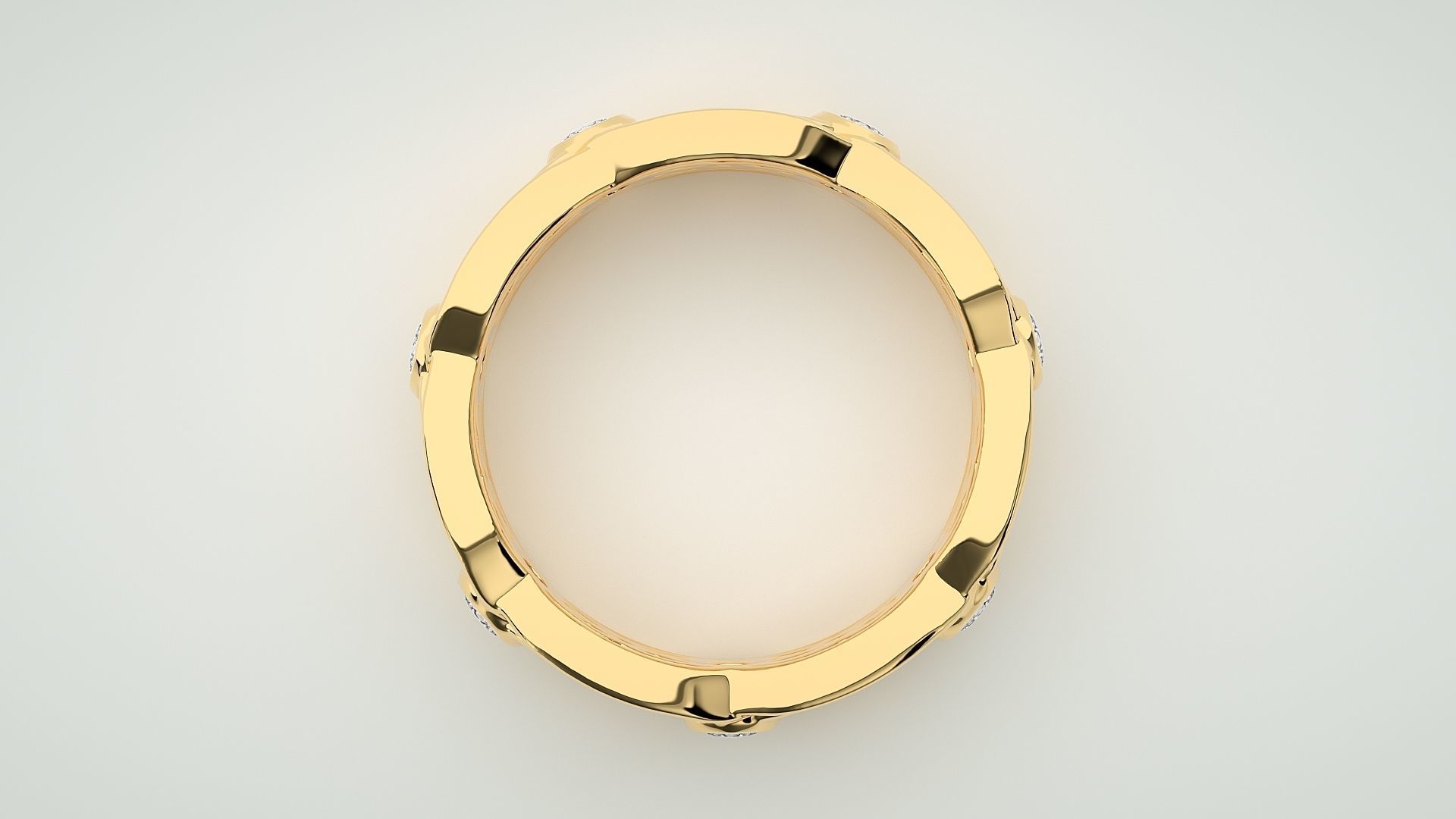 Eternity Band Diamond Ring 3dm stl render detail 3D print model_8