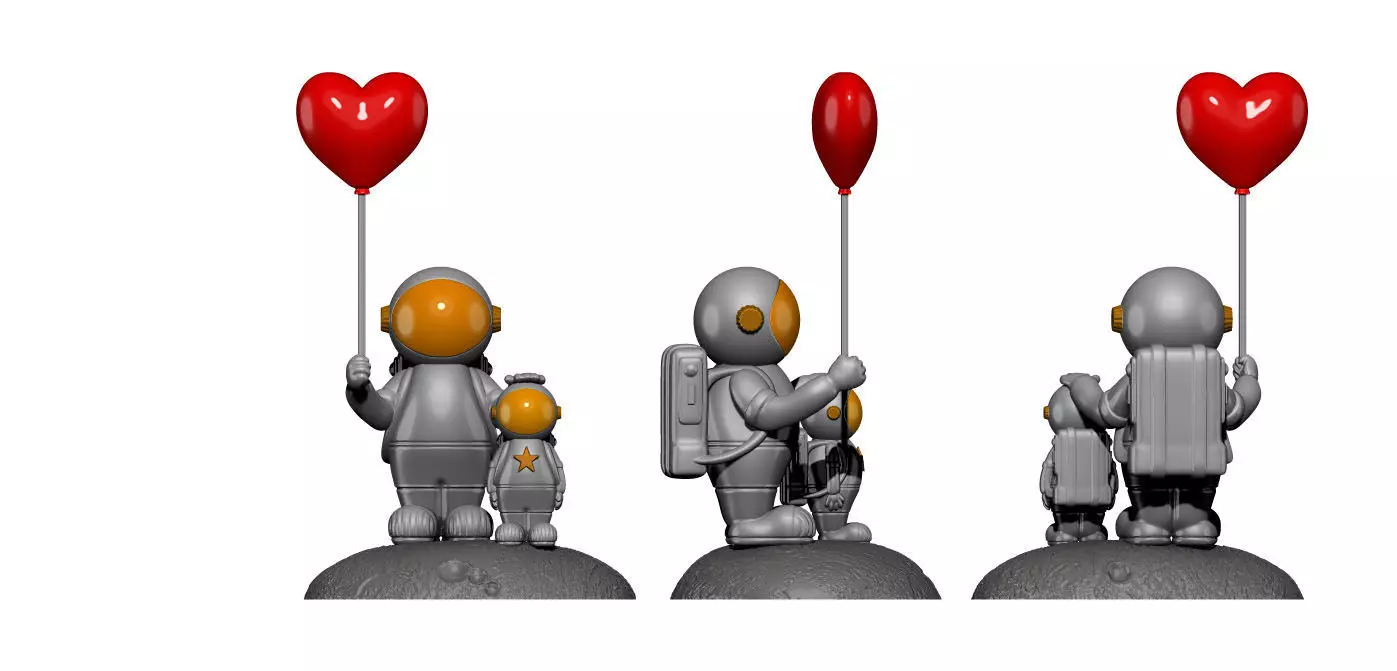 Astronauta Pai e Filho 3D print model_0