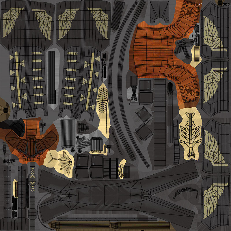 Crossbow Arrow Shooter Low-poly 3D model_32