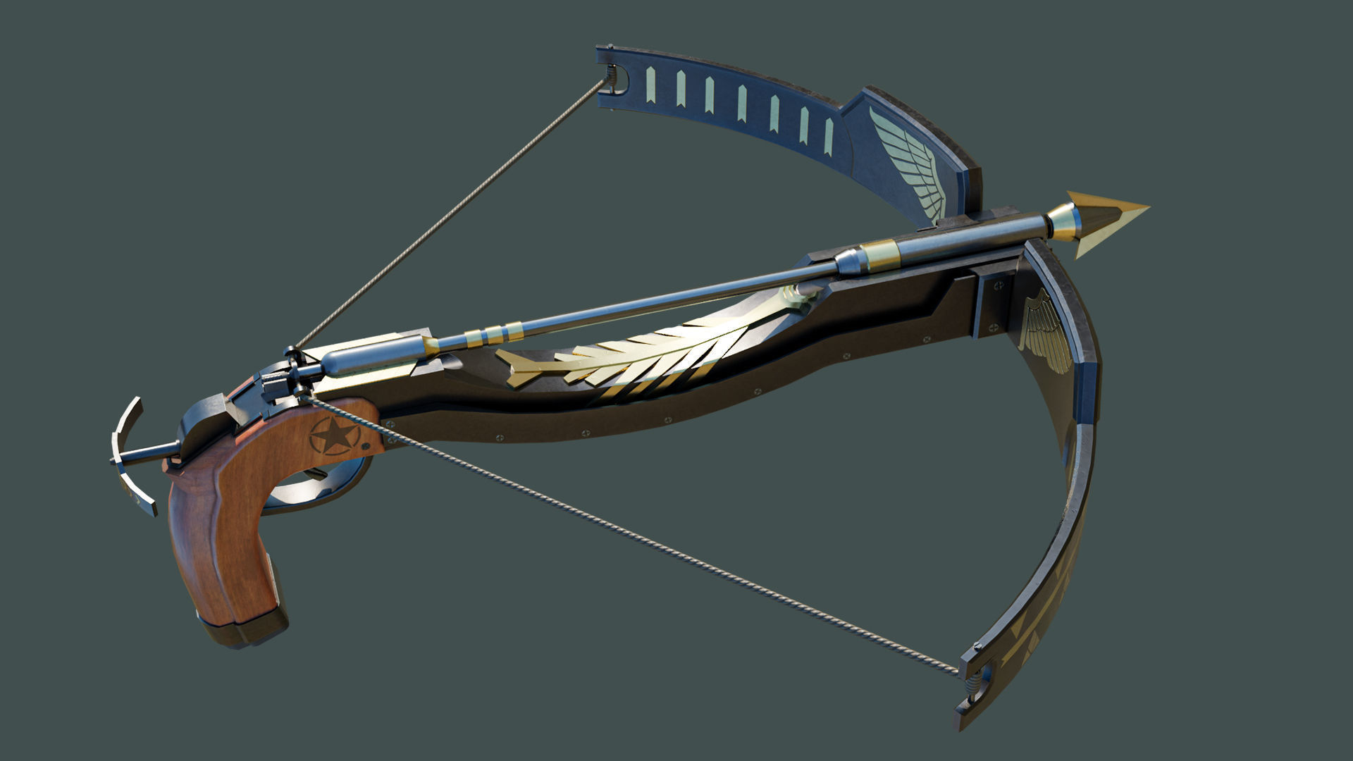 Crossbow Arrow Shooter Low-poly 3D model_11