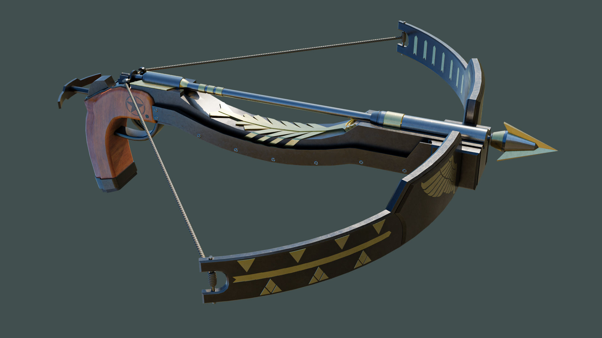 Crossbow Arrow Shooter Low-poly 3D model_10