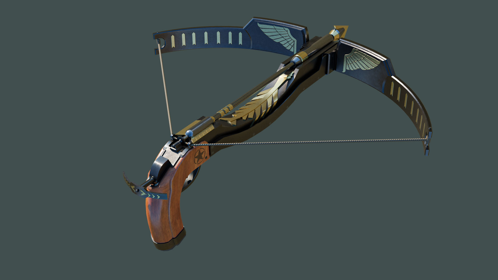 Crossbow Arrow Shooter Low-poly 3D model_12