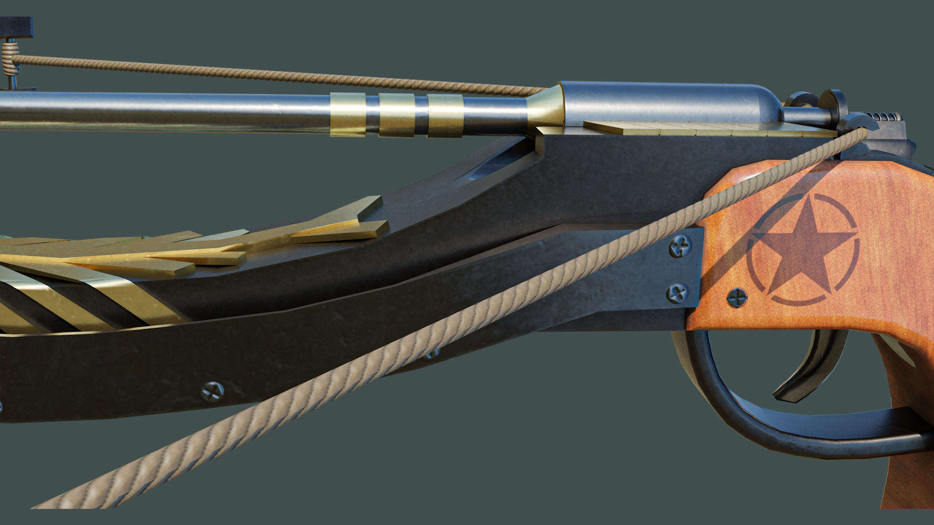 Crossbow Arrow Shooter Low-poly 3D model_16
