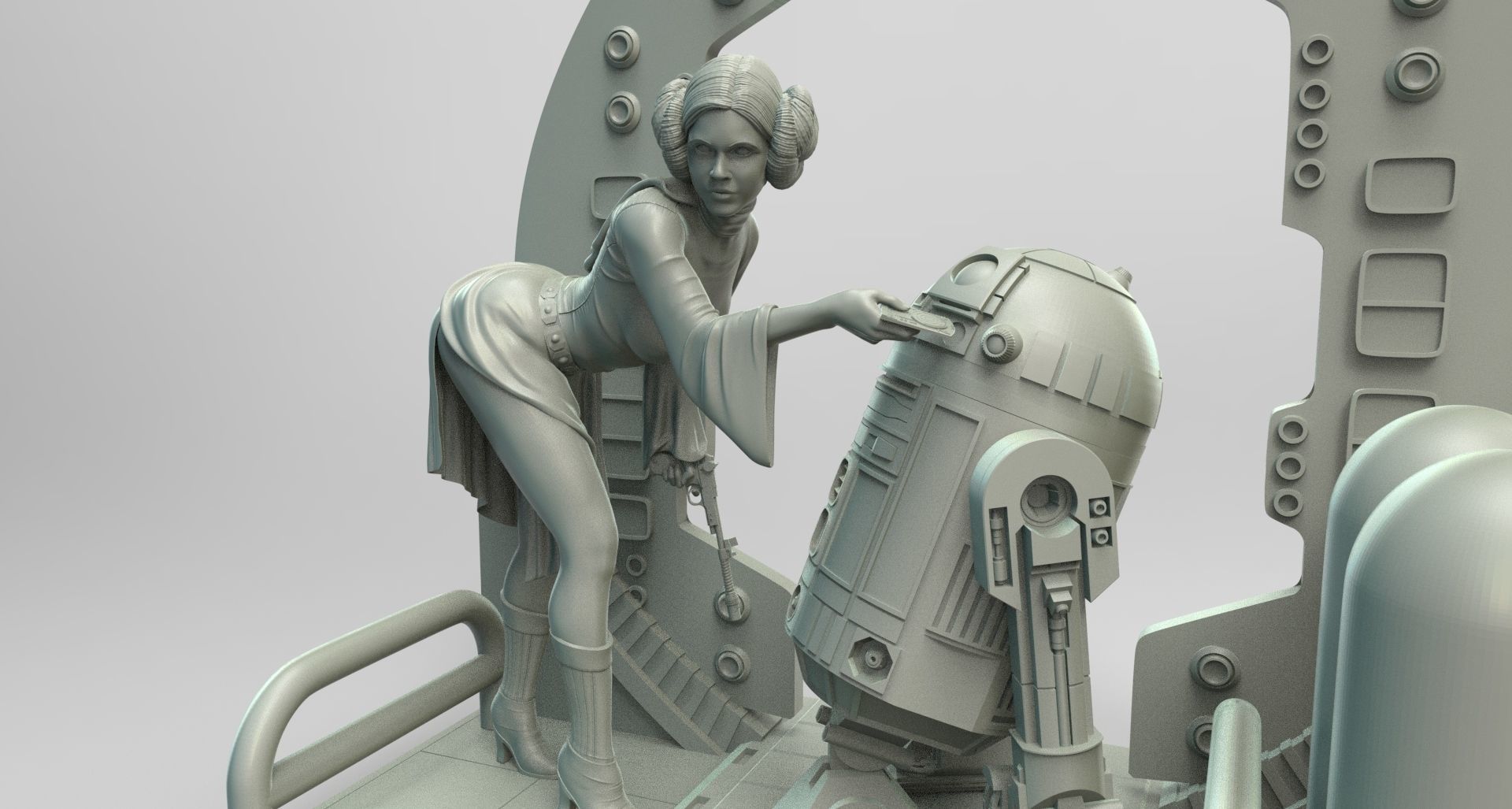 Princess Leia Classic Pose 3D print model_2
