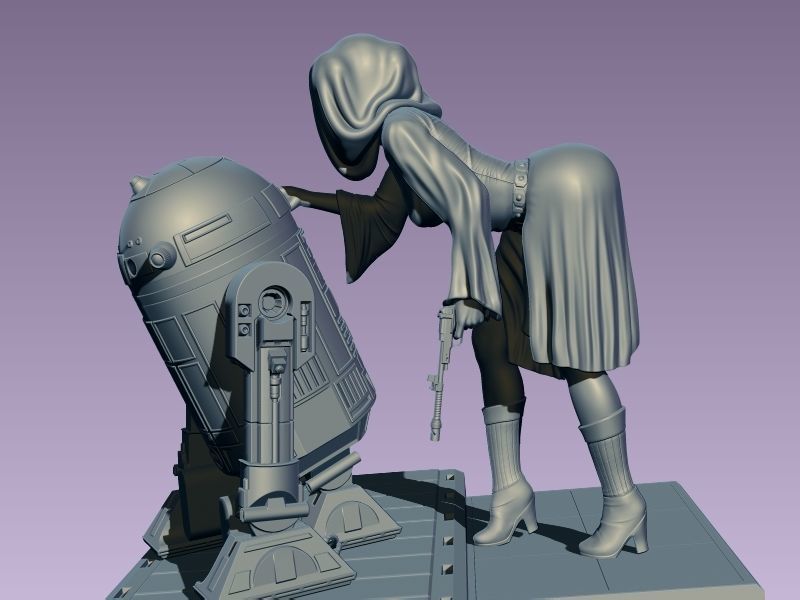 Princess Leia Classic Pose 3D print model_12