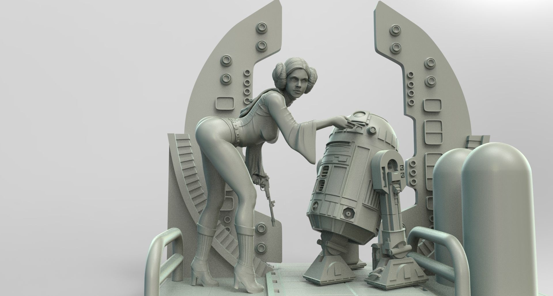 Princess Leia Classic Pose 3D print model_3