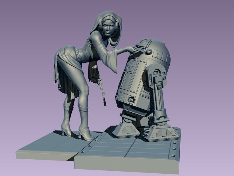 Princess Leia Classic Pose 3D print model_9