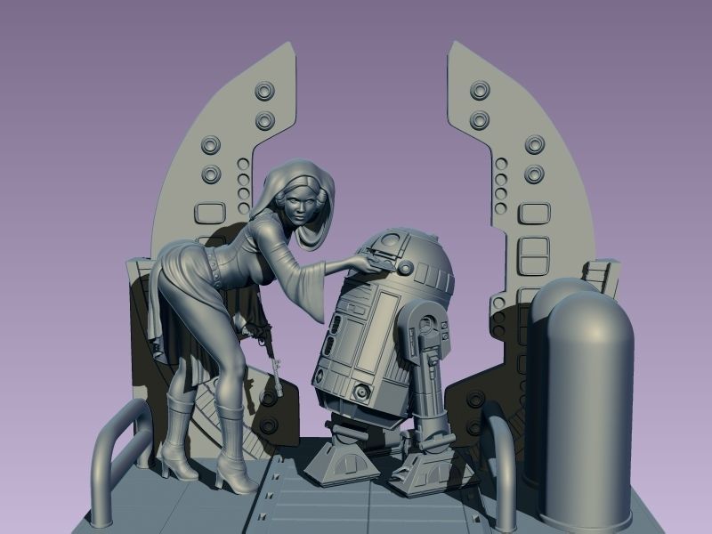 Princess Leia Classic Pose 3D print model_5