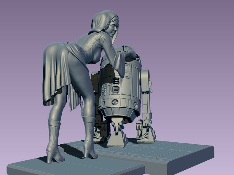 Princess Leia Classic Pose 3D print model_10