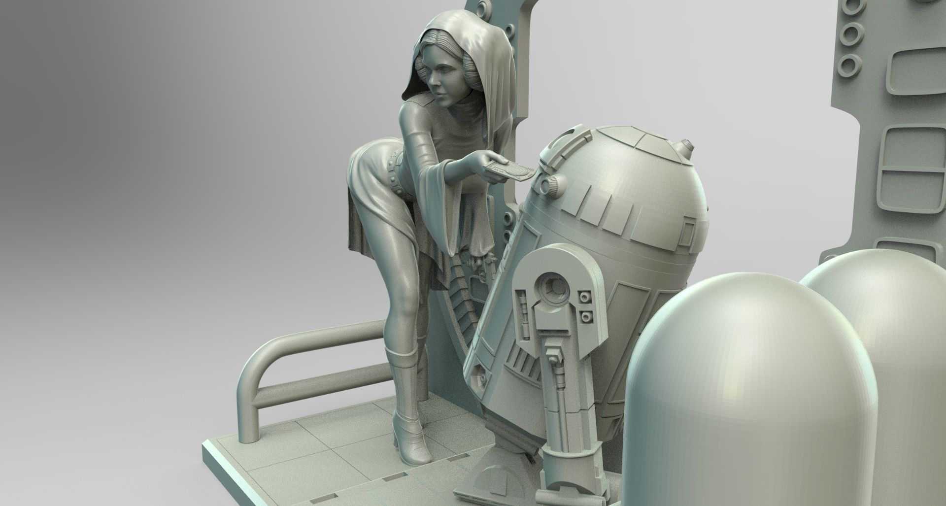 Princess Leia Classic Pose 3D print model_1