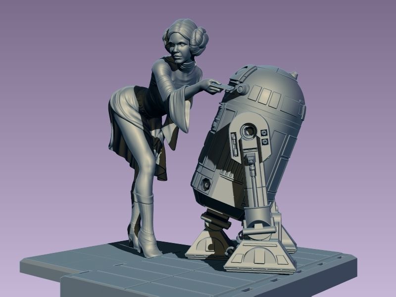 Princess Leia Classic Pose 3D print model_6
