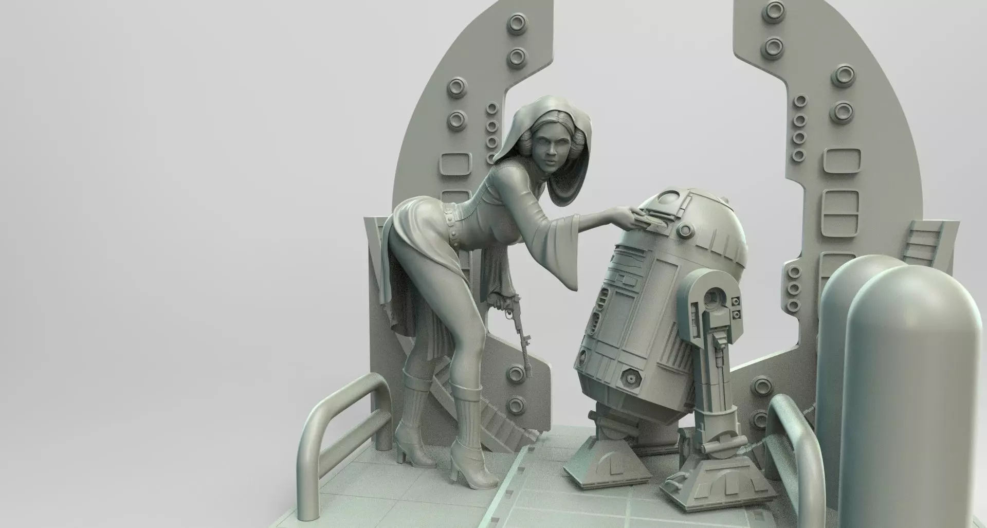 Princess Leia Classic Pose 3D print model_0
