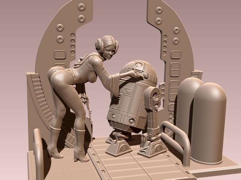Princess Leia Classic Pose 3D print model_4