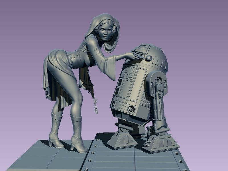 Princess Leia Classic Pose 3D print model_7