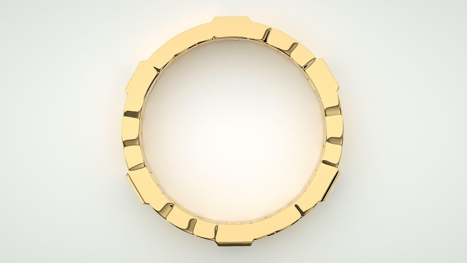 Princess Eternity Band Diamond Ring 3dm stl render detail 3D print model_8