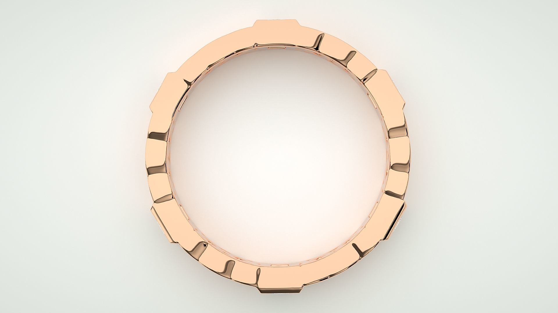 Princess Eternity Band Diamond Ring 3dm stl render detail 3D print model_1