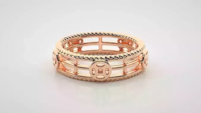 Eternity Band Diamond Ring 3dm stl render detail