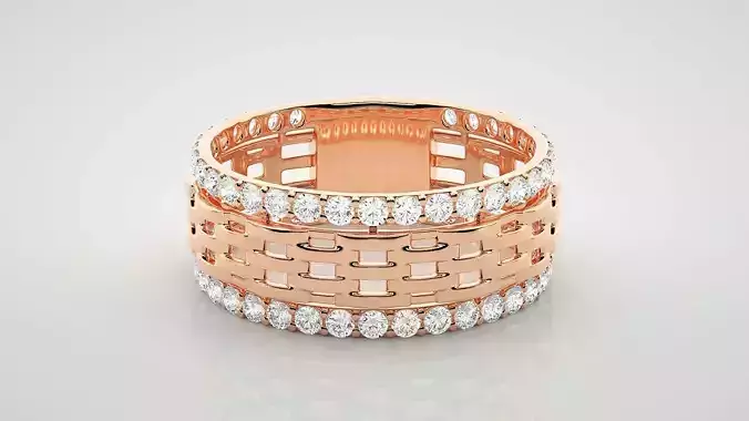 Eternity Band Diamond Ring 3dm stl render detail