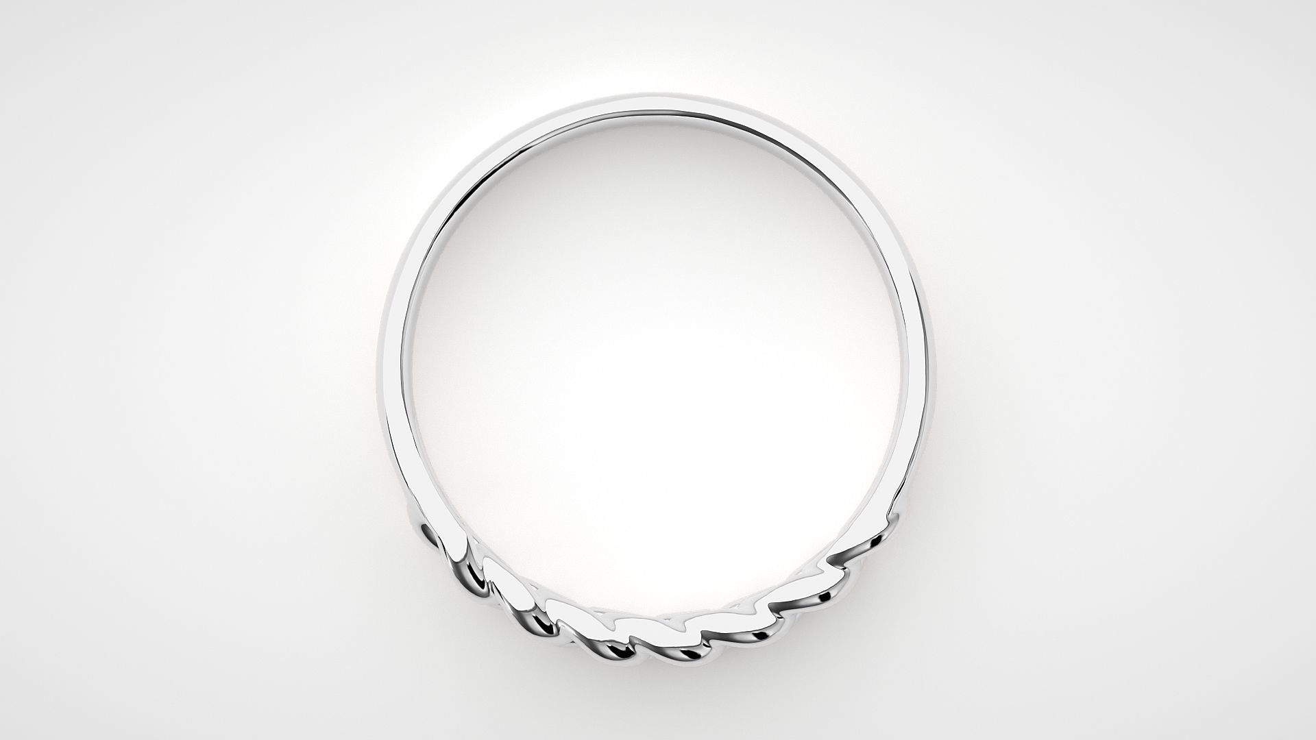 Cuban Chain Eternity Band Diamond Ring 3dm stl render detail 3D print model_5