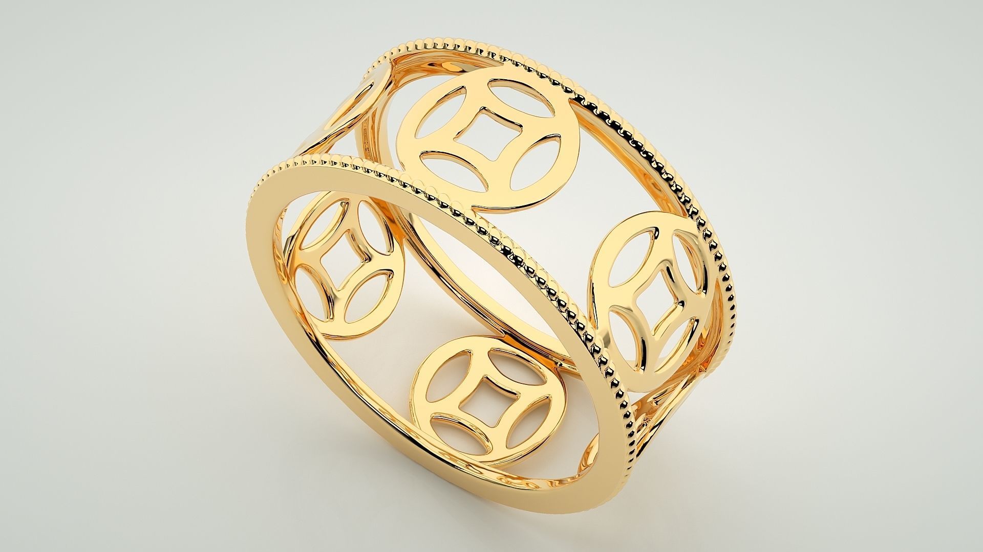 Eternity Band Diamond Ring 3dm stl render detail 3D print model_9