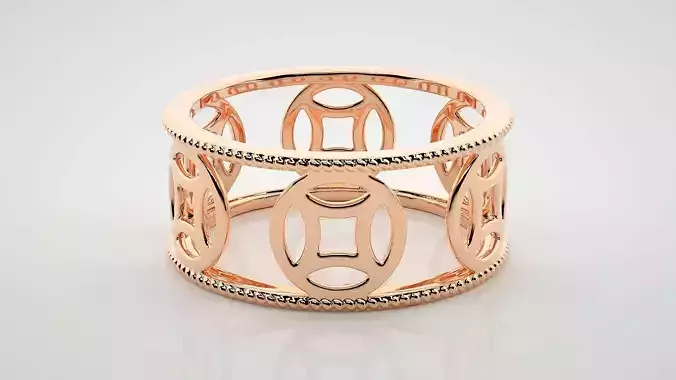 Eternity Band Diamond Ring 3dm stl render detail