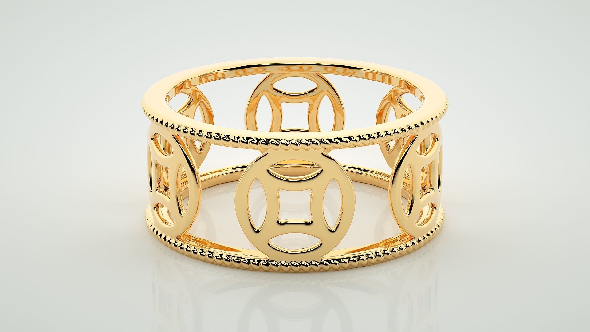 Eternity Band Diamond Ring 3dm stl render detail 3D print model_7