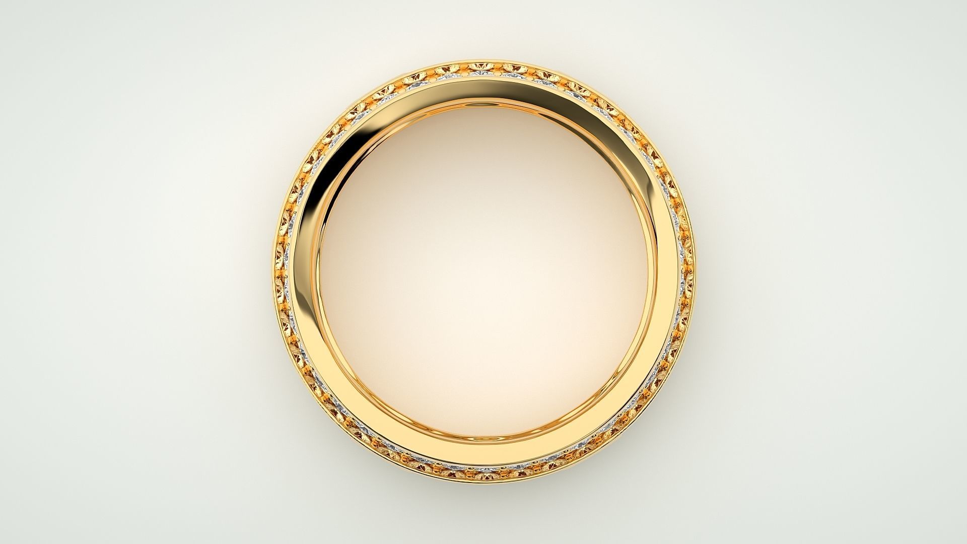 Eternity Band Diamond Ring 3dm stl render detail 3D print model_8