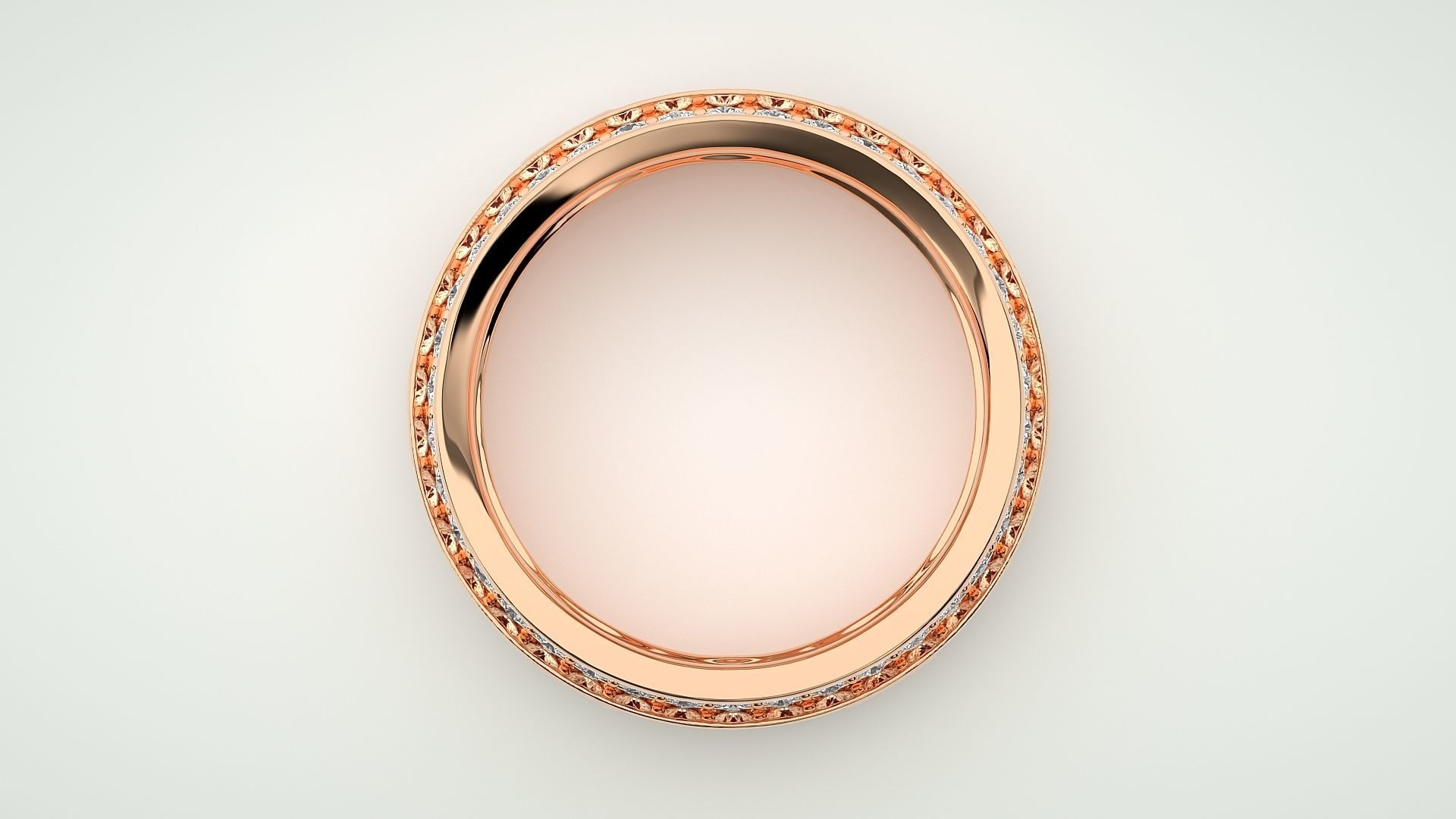 Eternity Band Diamond Ring 3dm stl render detail 3D print model_1