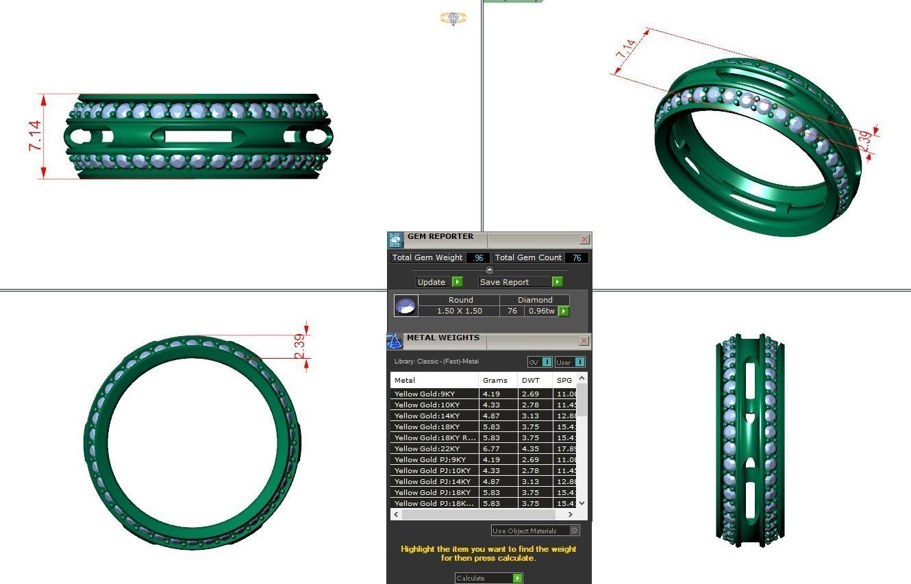 Eternity Band Diamond Ring 3dm stl render detail 3D print model_3