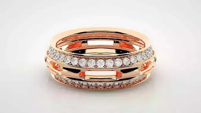 Eternity Band Diamond Ring 3dm stl render detail