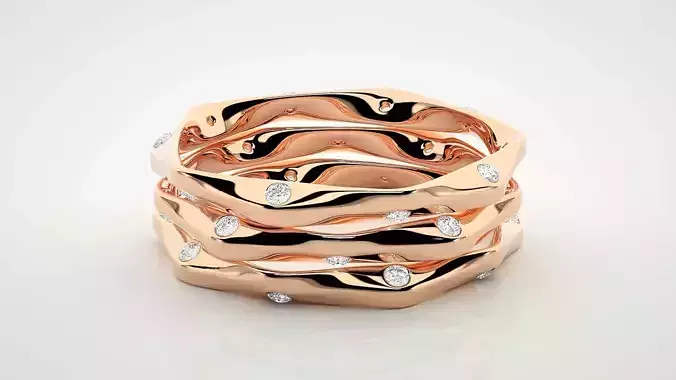 Eternity Band Diamond Ring 3dm stl render detail