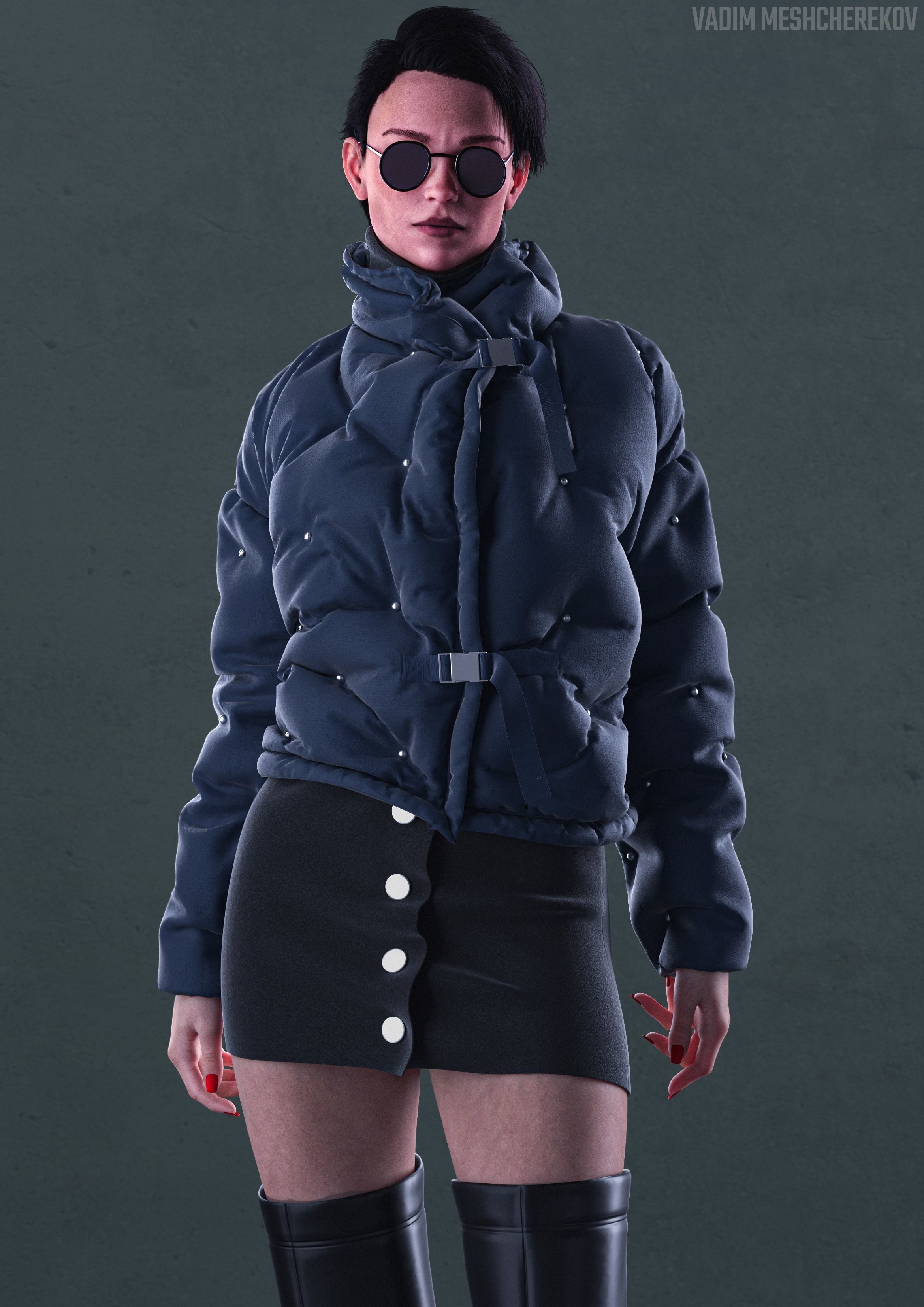 Female Jacket 2 3D model_1