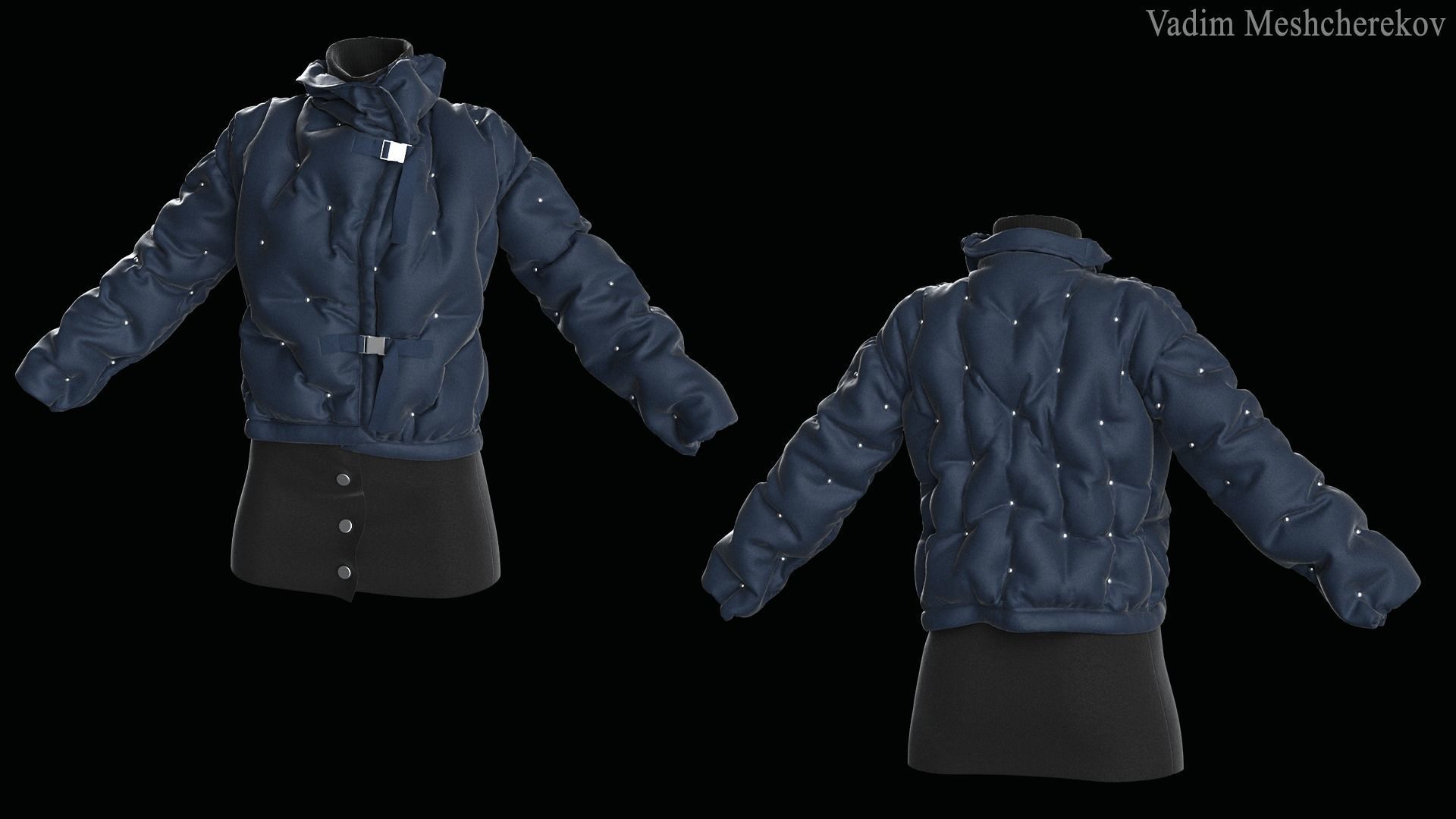Female Jacket 2 3D model_2