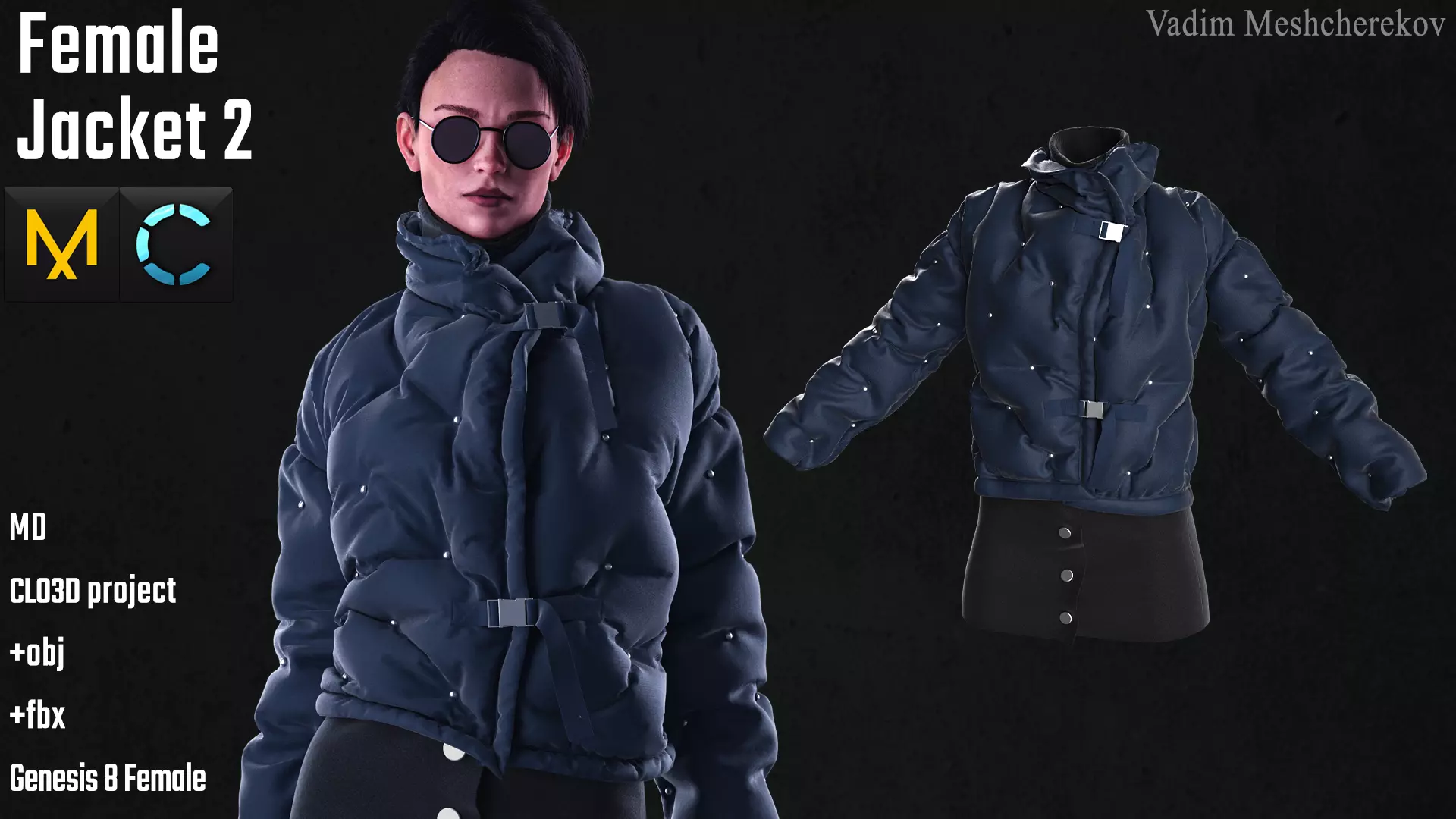 Female Jacket 2 3D model_0