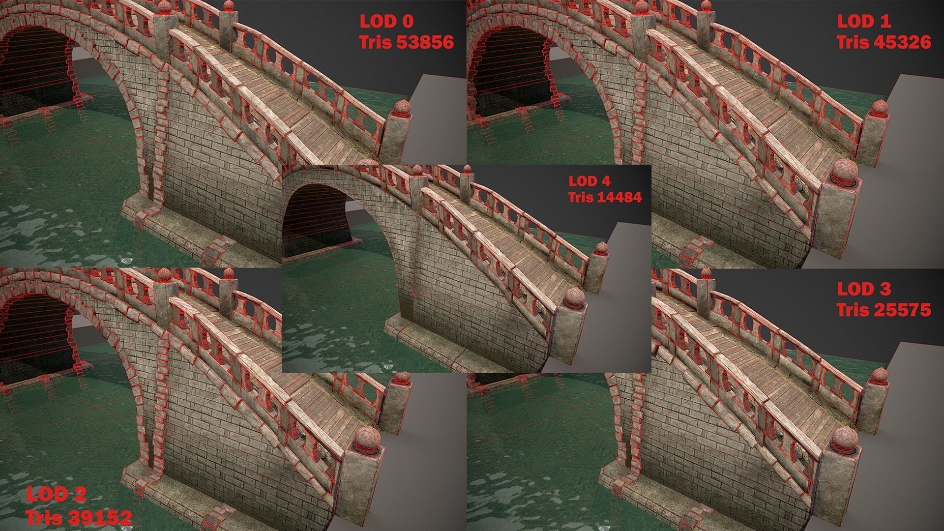 Bridges and Modular Embankment Pack Low-poly 3D model_28