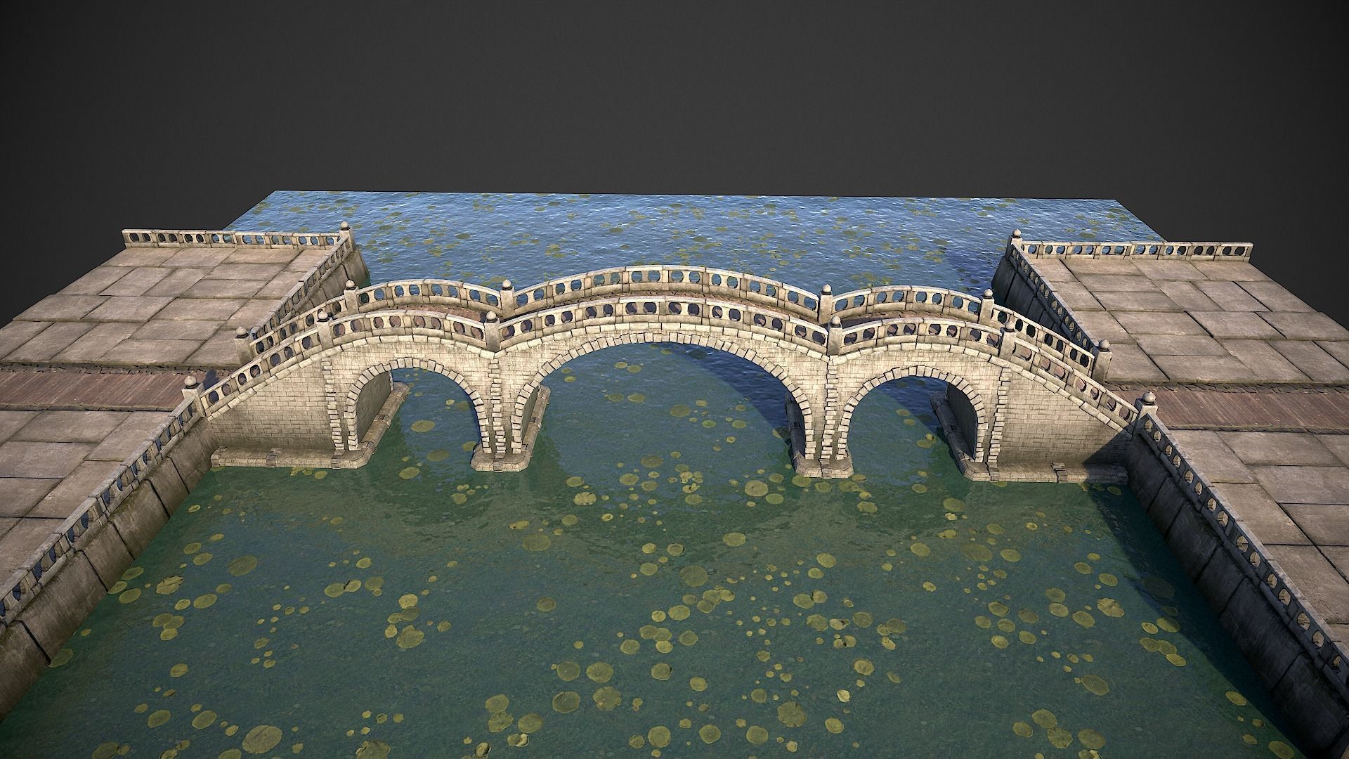 Bridges and Modular Embankment Pack Low-poly 3D model_19