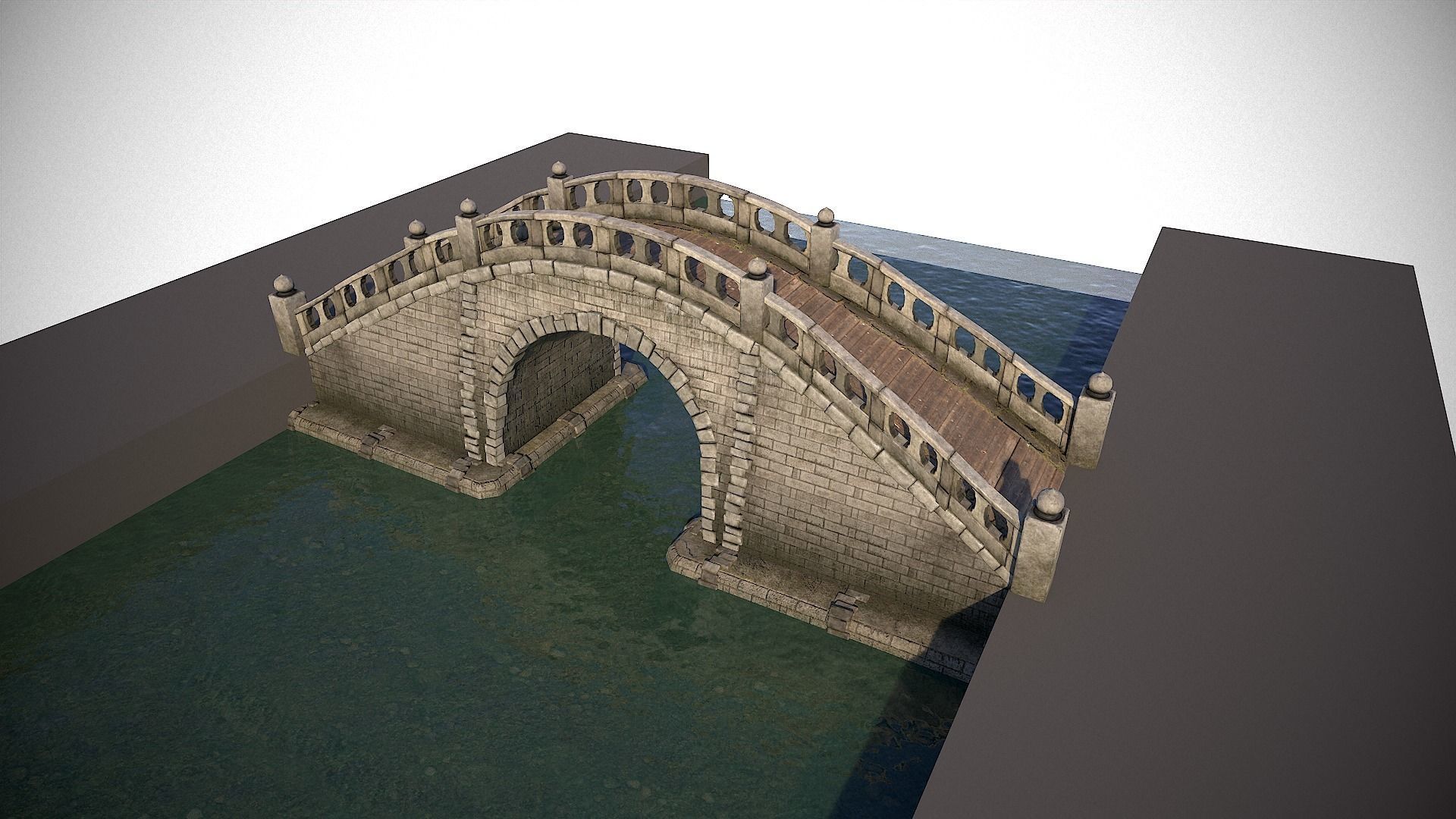 Bridges and Modular Embankment Pack Low-poly 3D model_13