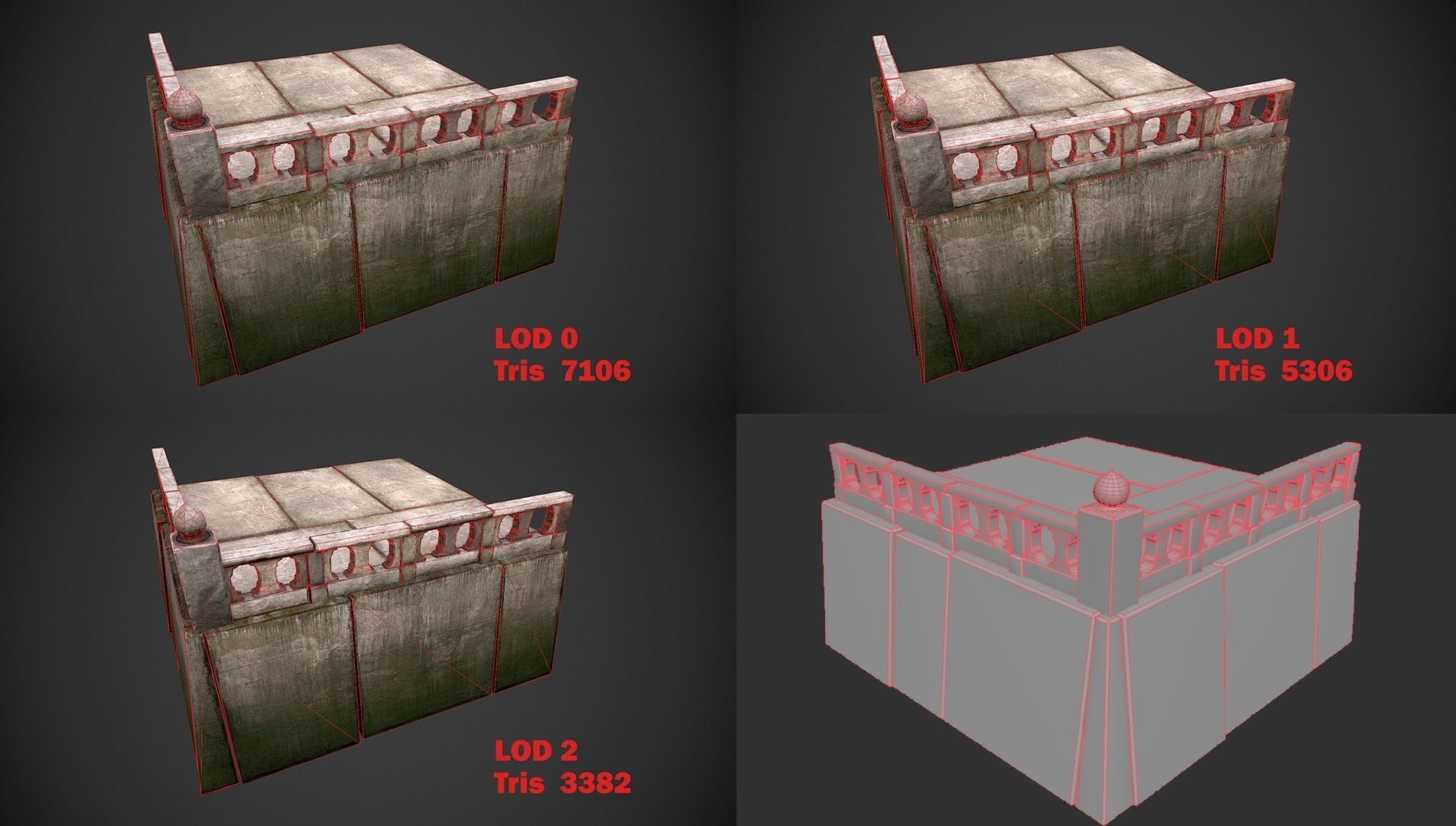 Bridges and Modular Embankment Pack Low-poly 3D model_34