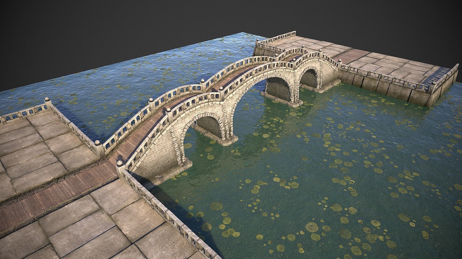 Bridges and Modular Embankment Pack Low-poly 3D model_20