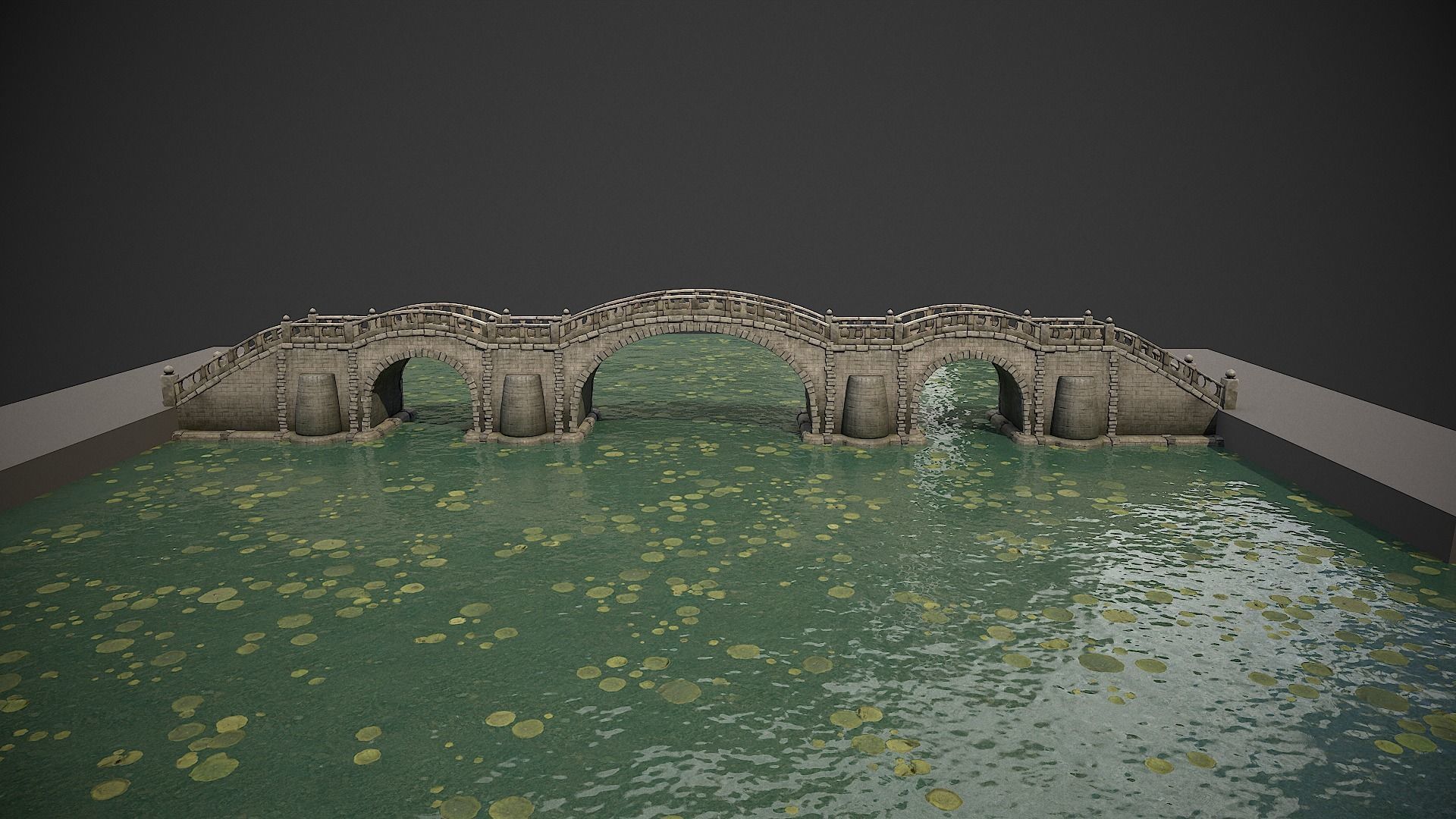 Bridges and Modular Embankment Pack Low-poly 3D model_11