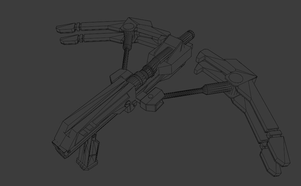 Modern sci fi crossbow Low-poly 3D model_6