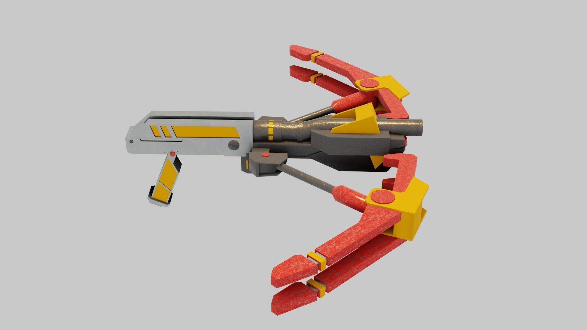 Modern sci fi crossbow Low-poly 3D model_10