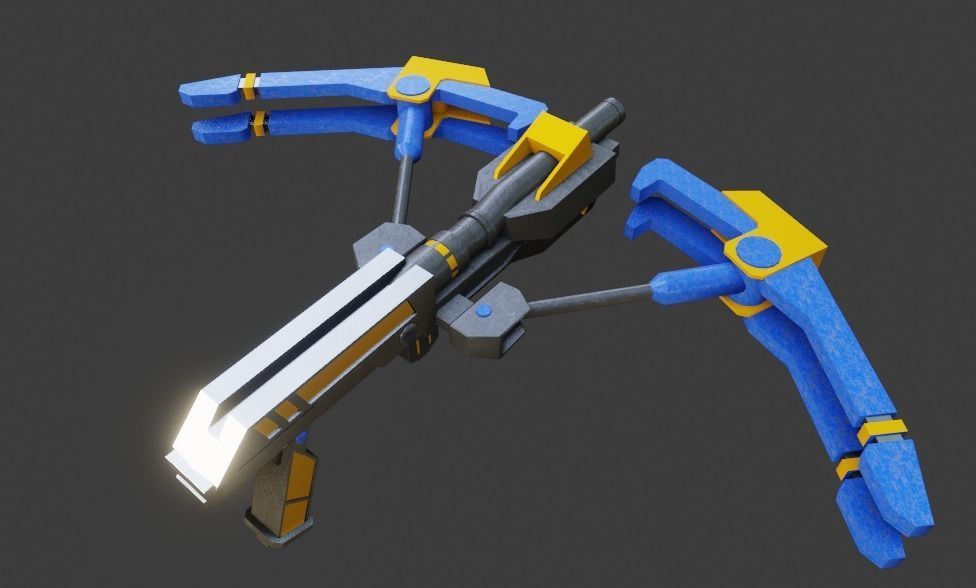 Modern sci fi crossbow Low-poly 3D model_1
