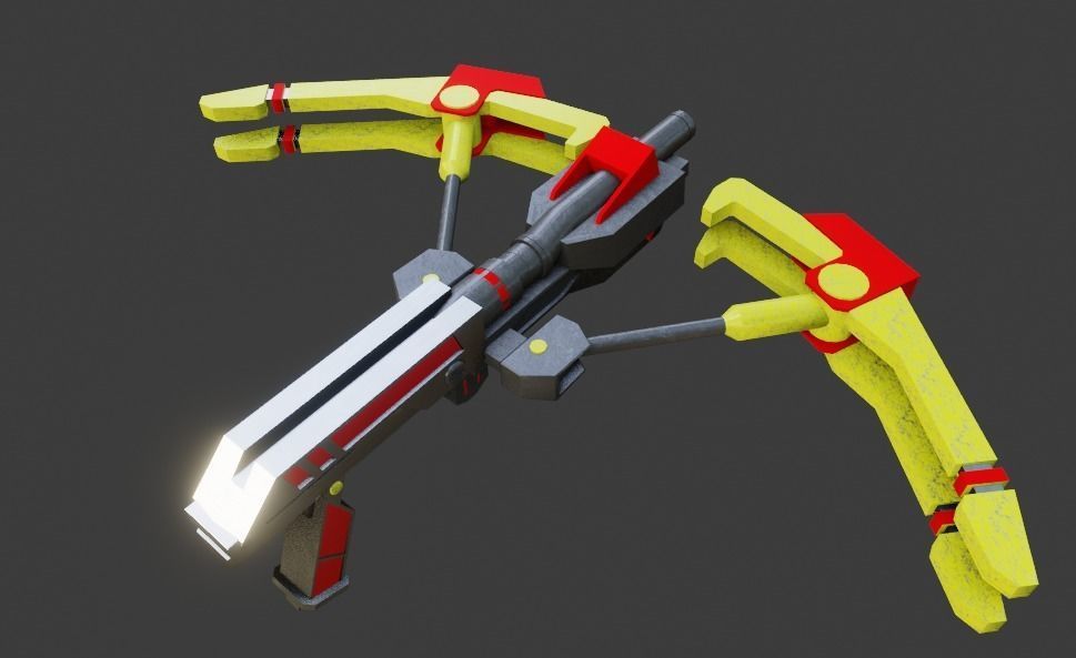 Modern sci fi crossbow Low-poly 3D model_4